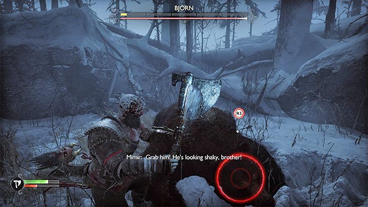 Pod sam koniec bitwy niedźwiedź przejdzie w ogłuszony stan - God of War Ragnarok: Jak pokonać Niedźwiedzia Bjorn? - God of War Ragnarok - poradnik do gry