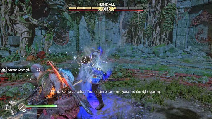 Zaatakujcie Hajmdala tuż po tym jak sparujecie lub unikniecie jego ataku - God of War Ragnarok: Jak pokonać Gulltoppra i Hajmdala (Heimdall)? - God of War Ragnarok - poradnik do gry