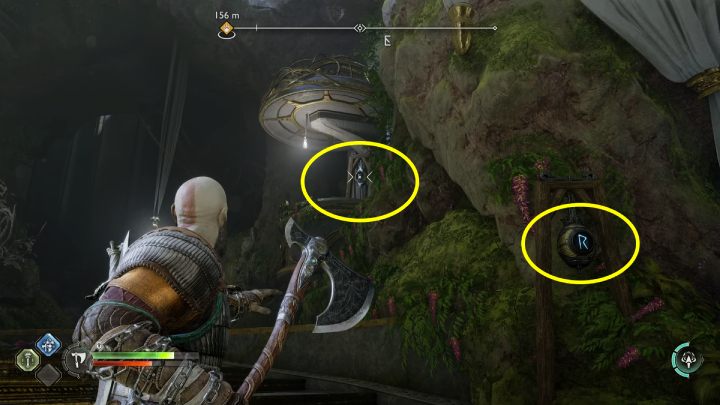 Jeden z dzwonów ukrywa się za barierą, musicie użyć kryształu na ścianie, aby odbić topór i uderzyć w dzwon - God of War Ragnarok: Świątynia Światła (Temple of Light), Alfheim - sekrety, znajdźki - God of War Ragnarok - poradnik do gry
