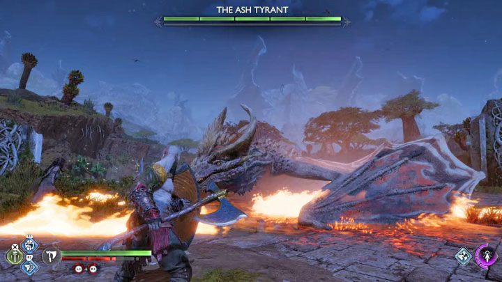Smok próbuje przede wszystkim atakować z powietrza - God of War Ragnarok: Płonące niebiosa (The Burning Skies) - solucja, opis przejścia - God of War Ragnarok - poradnik do gry