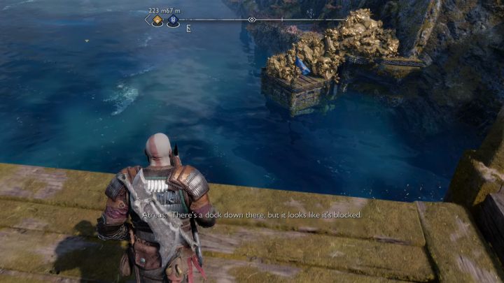 Rzućcie bombę na gruz blokujący przystań na łódź - God of War Ragnarok: Ciężar łańcuchów (The Weight of Chains) - solucja, opis przejścia - God of War Ragnarok - poradnik do gry