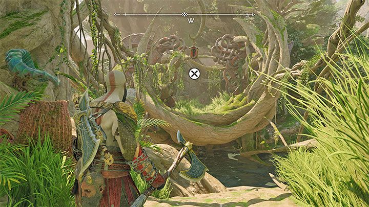 Jeśli podróżujecie za dnia, to możecie złapać się interaktywnego zaczepu z obrazka - God of War Ragnarok: Szlak zniszczenia (Path of Destruction) - solucja, opis przejścia - God of War Ragnarok - poradnik do gry
