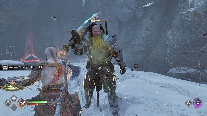 Napotykani w grze wrogowie mają widoczny pasek zdrowia i obok niego znajduje się informacja o poziomie przeciwnika - God of War Ragnarok: Porady na start - God of War Ragnarok - poradnik do gry