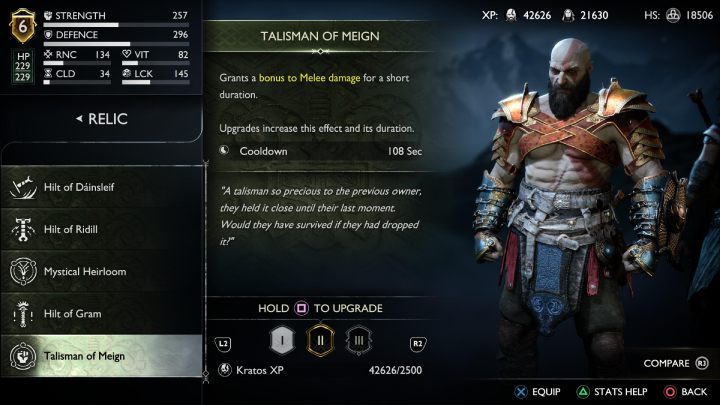 Relikt zapewnia premię do obrażeń w walce wręcz na krótki czas - God of War Ragnarok: Lista wszystkich reliktów i rękojeści (Relics and Hilts) - God of War Ragnarok - poradnik do gry
