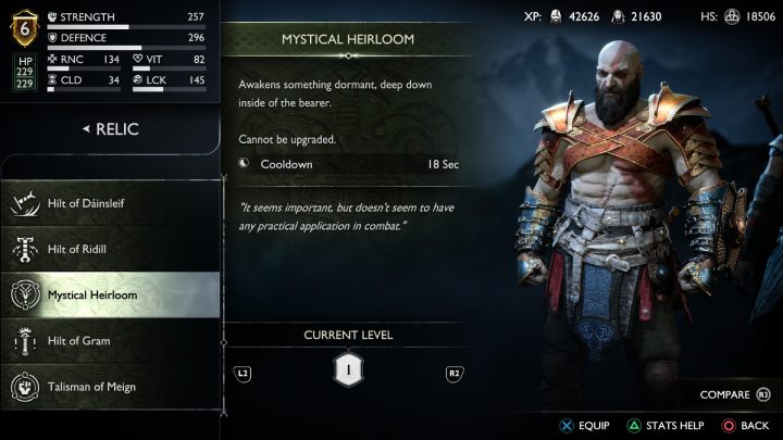 Mistyczna Pamiątka to jedyny relikt, którego nie można ulepszyć - God of War Ragnarok: Lista wszystkich reliktów i rękojeści (Relics and Hilts) - God of War Ragnarok - poradnik do gry