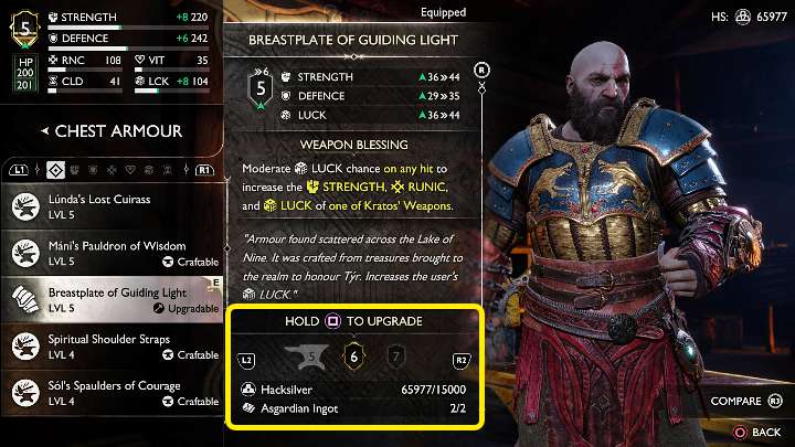 Do ulepszania elementów pancerza w grze God of War Ragnarok będziecie potrzebować srebra i określonych materiałów rzemieślniczych - te znajdziecie w trakcie rozgrywki w różnych miejscach, a część z nich możecie także kupić - God of War Ragnarok: Najlepsze pancerze - God of War Ragnarok - poradnik do gry