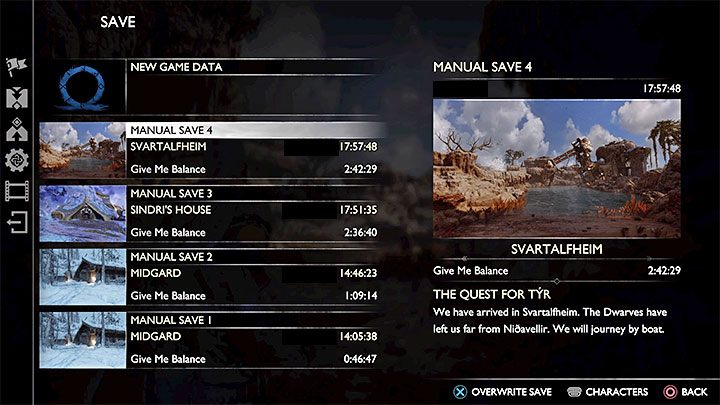 God of War Ragnarok pozwala na tworzenie ręcznych sejwów i dostępne są różne sloty na zapisy stanu gry - God of War Ragnarok: Jak zapisywać grę, czy jest transfer sejwów? - God of War Ragnarok - poradnik do gry