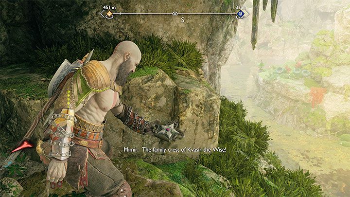 Artefakt leży na ziemi niedaleko plującej rośliny - jest to północna część Zasnutego przejścia i z tego miejsca widać rzekę - God of War Ragnarok: Zasnute przejście (The Veiled Passage), Vanaheim - sekrety, znajdźki - God of War Ragnarok - poradnik do gry