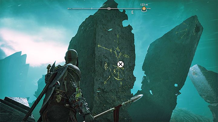 Dotrzecie do lokacji Ciche pole (Silent Clearing) - musicie tu doskakiwać do kolejnych krawędzi (pierwszą pokazuje obrazek) i docelowo wylądujecie na grzbiecie bossa - God of War Ragnarok: Ponownie razem (Reunion) - solucja, opis przejścia - God of War Ragnarok - poradnik do gry