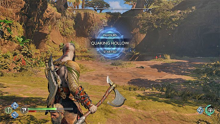 To poboczne zadanie rozpoczniecie automatycznie po doświadczeniu silnych wstrząsów w trakcie eksploracji regionu Zapadliska - God of War Ragnarok: Zapadliska (The Sinkholes), Vanaheim - sekrety, znajdźki - God of War Ragnarok - poradnik do gry
