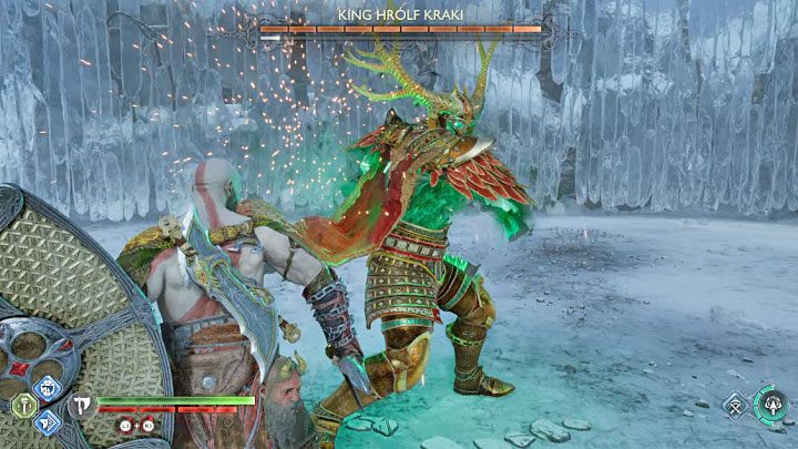 Król Hrolf Kraki w dużej mierze korzysta z ataków znanych z walk z innymi berserkami - God of War Ragnarok: Jak pokonać finałowego berserka Król Hrolf Kraki (King Hrolf Kraki)? - God of War Ragnarok - poradnik do gry