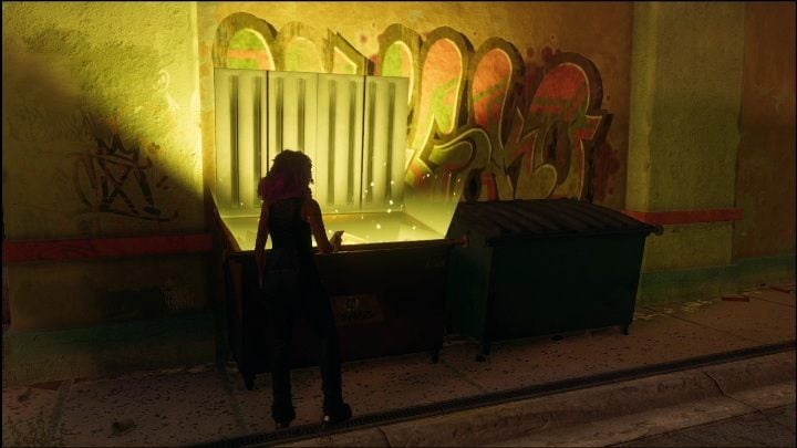 Aby zaliczyć tę aktywność musicie jedynie przeszukać świecący się na złoto śmietnik - Saints Row 2022: Odkrycia (Mercado) - lista i opisy aktywności - Saints Row - poradnik do gry