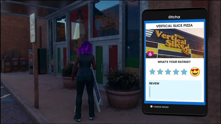 To zadanie znajdziecie w zachodniej części lokacji, przy jednej z przydrożnych pizzerii - Saints Row 2022: Skoki na boku (Wschodnia Marina) - lista i opisy aktywności - Saints Row - poradnik do gry
