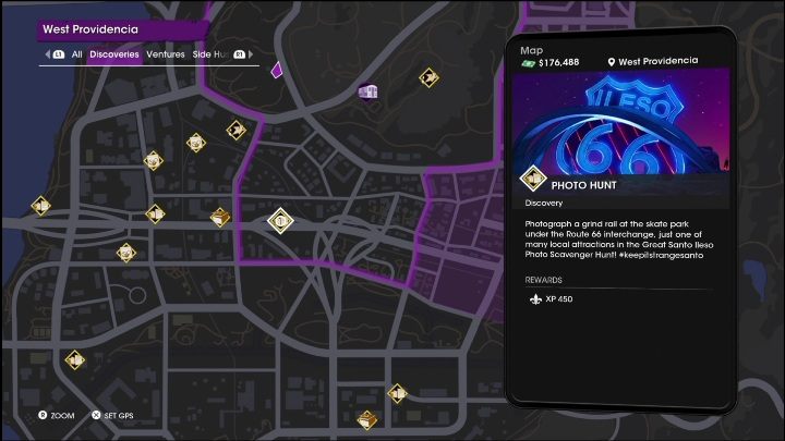 Fotograficzne polowanie znajduje się w zachodniej części dzielnicy Zachodnia Providencia, zaraz obok jednej z głównych dróg - Saints Row 2022: Odkrycia (Zachodnia Providencia) - lista i opisy aktywności - Saints Row - poradnik do gry