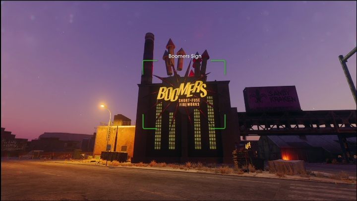Aby otrzymać wyznaczoną nagrodę musicie zrobić zdjęcie symbolu znajdującego się na dachu fabryki produkującej fajerwerki - Saints Row 2022: Odkrycia (Wschodnie Smelterville) - lista i opisy aktywności - Saints Row - poradnik do gry