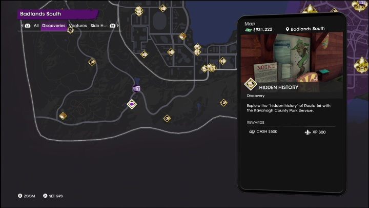 Aktywność Tajna historia znajduje się w południowej dzielnicy Południowe Pustkowia, zaraz obok punktu szybkiej podróży - Saints Row 2022: Odkrycia (Południowe Pustkowia) - lista i opisy aktywności - Saints Row - poradnik do gry