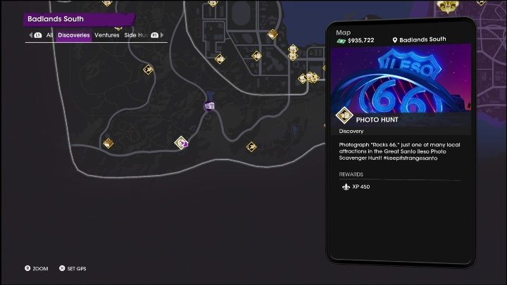 Aktywność Fotograficzne polowanie znajduje się w południowej części dzielnicy, zaraz przy drodze 66 - Saints Row 2022: Odkrycia (Południowe Pustkowia) - lista i opisy aktywności - Saints Row - poradnik do gry