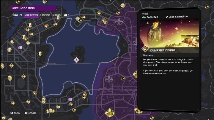 Aktywność Śmiecionurek znajduje się w południowej części wyspy - Saints Row 2022: Odkrycia (Jezioro Sabastian) - lista i opisy aktywności - Saints Row - poradnik do gry