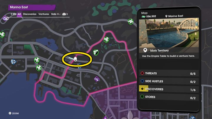 Przykładową lokację z dwoma skoczniami prezentują powyższe obrazki - jest to Marina na wschód od kościoła - Saints Row: Trofeum Kręciołki (The Spins) - jak zdobyć? - Saints Row - poradnik do gry