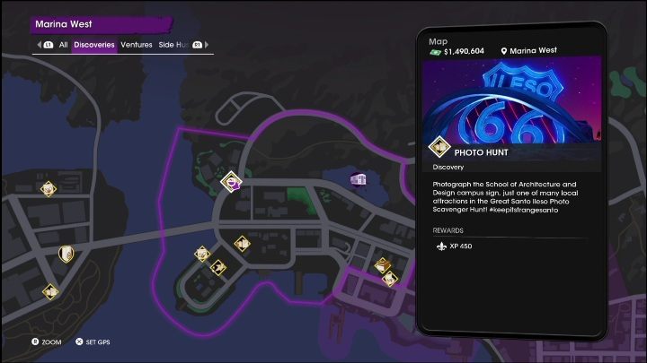 Ta aktywność znajduje się w północnej zachodniej części dzielnicy, na samym końcu głównej drogi - Saints Row 2022: Odkrycia (Zachodnia Marina) - lista i opisy aktywności - Saints Row - poradnik do gry