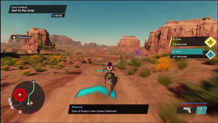 W północnej części lokacji natraficie na zleceniodawcę, który potrzebuje Waszej pomocy - Saints Row 2022: Skoki na boku (Północna pustynia Rojas) - lista i opisy aktywności - Saints Row - poradnik do gry