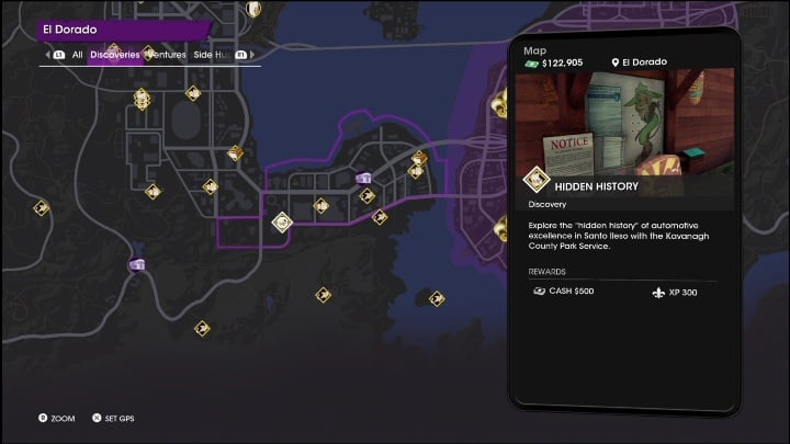 Aktywność Tajna historia znajduje się w zachodniej części dzielnicy El Doradno, na terenie toru do wyścigów - Saints Row 2022: Odkrycia (El Dorado) - lista i opisy aktywności - Saints Row - poradnik do gry