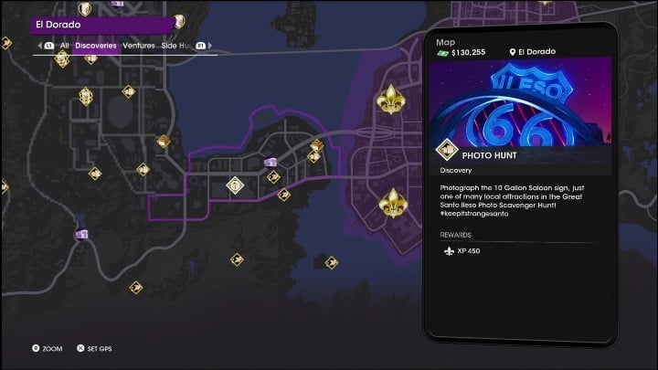 Aktywność Fotograficzne polowanie znajduje się w południowej części dzielnicy - Saints Row 2022: Odkrycia (El Dorado) - lista i opisy aktywności - Saints Row - poradnik do gry