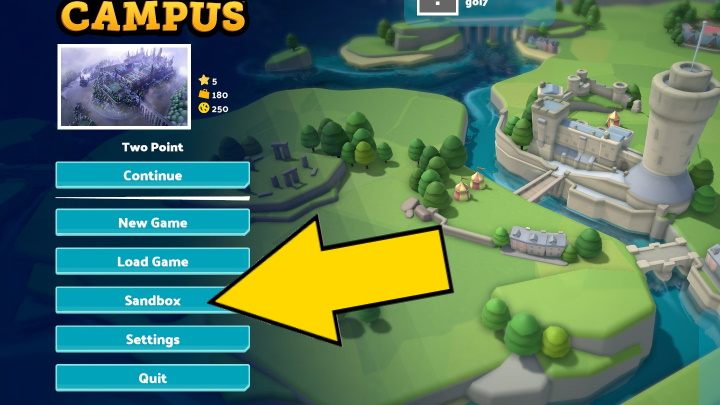 Warunkiem odblokowania trybu Sandbox jest zdobycie 1 gwiazdki na kampusie Noblestead (jest to czwarta uczelnia z kolei) - Two Point Campus: Tryb Sandbox - jak odblokować? - Two Point Campus - poradnik do gry