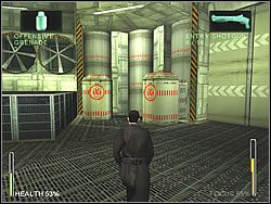 Jeden za kolumną z lewej, drugi daleko z prawej i trzeci na podwyższeniu na wprost - [Ghost] The Power Plant - Nuclear Waste Sector | Enter The Matrix - Enter The Matrix - poradnik do gry