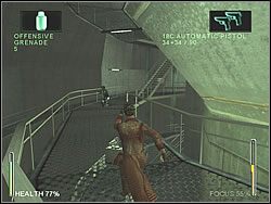 Skorzystaj z karabinu snajperskiego by wyeliminować oddalonych wojaków - [Niobe] The Power Plant - Core Control | Enter The Matrix - Enter The Matrix - poradnik do gry