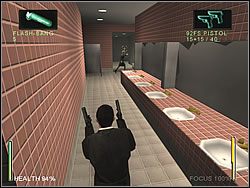 Korytarzem przejdziesz do drugiego kompleksu toalet - [Ghost] The Airport - Concourse | Enter The Matrix - Enter The Matrix - poradnik do gry