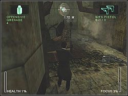 Chowając się za przeszkodami postaraj się zdjąć wszystkich na tym poziomie co Ty - [Ghost] The Sewers - Pumped | Enter The Matrix - Enter The Matrix - poradnik do gry