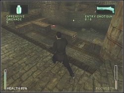 Wejdź do środka i jak tylko usłyszysz strzały, wróć do sali wentylacyjnej - [Ghost] The Sewers - Breathing Room | Enter The Matrix - Enter The Matrix - poradnik do gry