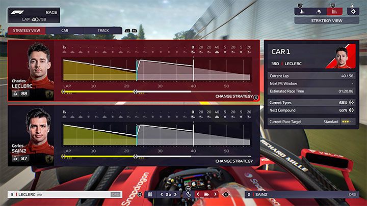 Wybrana przez Was strategia nie jest blokowana na czas wyścigu - F1 Manager 2022: Wyścig - opis, strategia, polecenia - F1 Manager 2022 - poradnik do gry