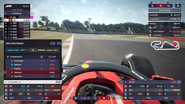 Inny sposób to zmiana strategii ERS (ERS Strategy) - F1 Manager 2022: Zużycie paliwa - jak zmniejszać, polecenia dotyczące paliwa - F1 Manager 2022 - poradnik do gry