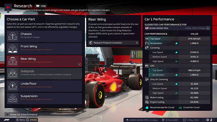 Sposób odblokowania: Ukończ projekt badawczy części samochodowej na przyszły sezon - F1 Manager 2022: Trofea / Osiągnięcia - lista wszystkich, poradnik trofeowy - F1 Manager 2022 - poradnik do gry