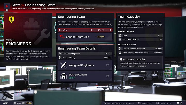 Sposób odblokowania: Przydziel do projektów 18 inżynierów jednocześnie - F1 Manager 2022: Trofea / Osiągnięcia - lista wszystkich, poradnik trofeowy - F1 Manager 2022 - poradnik do gry