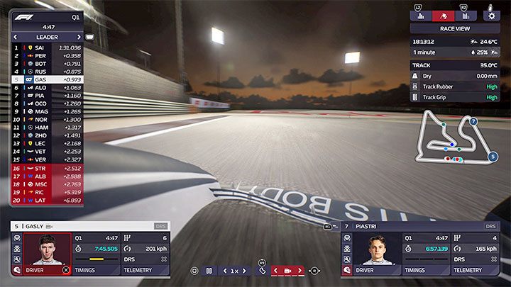 Druga alternatywna kamera to ta zamontowana na przednim skrzydle - F1 Manager 2022: Kamera z kokpitu (fpp) - dostępność, lista kamer - F1 Manager 2022 - poradnik do gry