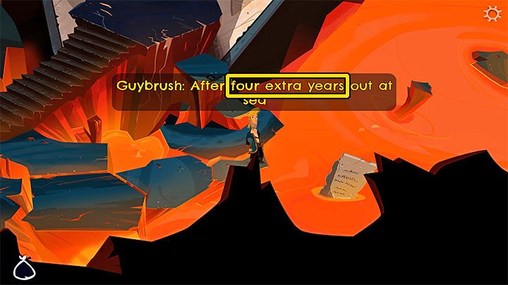 Musicie dobrze zrozumieć tekst z tabliczki - Return to Monkey Island: Odnalezienie LeChucka (Find LeChuck) w części 5 - solucja, opis przejścia - Return to Monkey Island - poradnik do gry