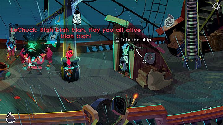 LeChuck pojawi się na głównym pokładzie i zacznie wyżywać się na załodze - Return to Monkey Island: Dopłynięcie do Małpiej Wyspy (Sail to Monkey Island) - solucja, opis przejścia - Return to Monkey Island - poradnik do gry