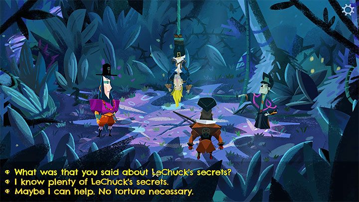 Dowiecie się, że wpadliście w pułapkę zastawioną przez przywódców piratów (Pirate Leaders) - Return to Monkey Island: Znalezienie Sekretu z mapy (Follow LeChucks map to the Secret) - solucja, opis przejścia - Return to Monkey Island - poradnik do gry
