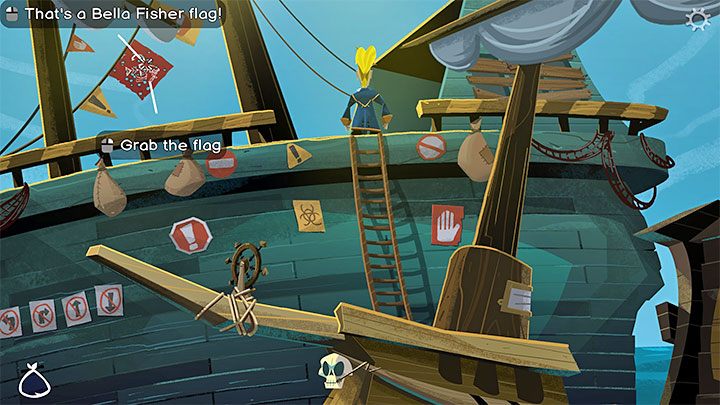 Z ulotką możecie powrócić na dryfujący statek (Adrift Ship) - Return to Monkey Island: Złoty klucz Bella Fisher (Bella Fishers Golden Key) - solucja, opis przejścia - Return to Monkey Island - poradnik do gry
