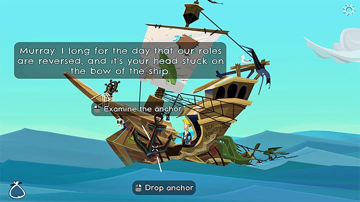 Po dopłynięciu na miejsce opuśćcie kotwicę (Drop anchor) - Return to Monkey Island: Złoty klucz Bella Fisher (Bella Fishers Golden Key) - solucja, opis przejścia - Return to Monkey Island - poradnik do gry
