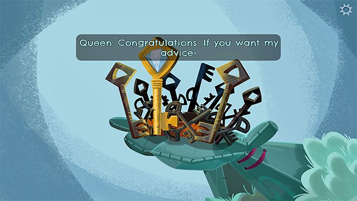 Po wygraniu wszystkich 3 konkurencji Guybrush zostanie mianowany nową Królową i rozbierze przekazaną mu koronę, pozyskując w ten sposób złoty klucz (Gold Key) - Return to Monkey Island: Złoty klucz Brrr Muda Island (Brrr Muda Island Golden Key) - solucja, opis przejścia - Return to Monkey Island - poradnik do gry