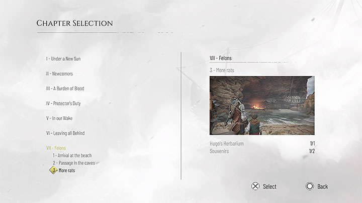 Plague Tale Requiem pozwala powtarzać całe rozdziały oraz ich pojedyncze sceny - możecie skorzystać z opcji Wybór rozdziału (Chapter Selection) w menu głównym - Plague Tale Requiem: Wszystkie rozdziały - lista - A Plague Tale Requiem - poradnik do gry