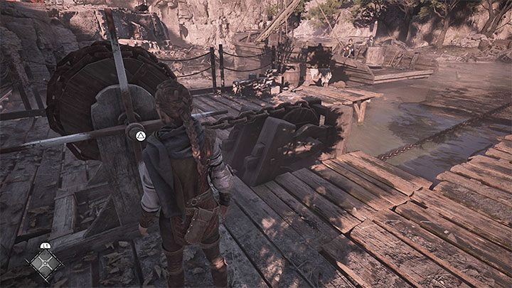 Znajdziecie się z powrotem w pobliżu łodzi z resztą bohaterów i dowiecie się, że duży łańcuch przeprawy promowej tarasuje rzekę - Plague Tale Requiem: Znalezienie drogi do łodzi (Find a way to reach the boat) - solucja, opis przejścia - A Plague Tale Requiem - poradnik do gry