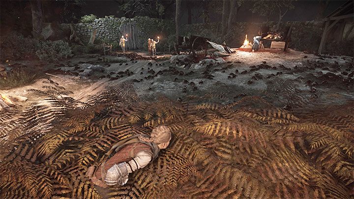 Dotrzecie do miejsca, w którym pojawi się herbalista w towarzystwie strażnika - Plague Tale Requiem: Uratowanie Lucasa (Find and rescue Lucas) - solucja, opis przejścia - A Plague Tale Requiem - poradnik do gry