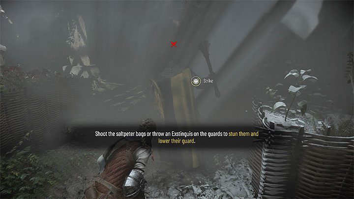 Strażnik zostanie oślepiony - szybko dotrzyjcie za jego plecy po to żeby zainicjować uderzenie i pozbyć się go - Plague Tale Requiem: Uratowanie Lucasa (Find and rescue Lucas) - solucja, opis przejścia - A Plague Tale Requiem - poradnik do gry