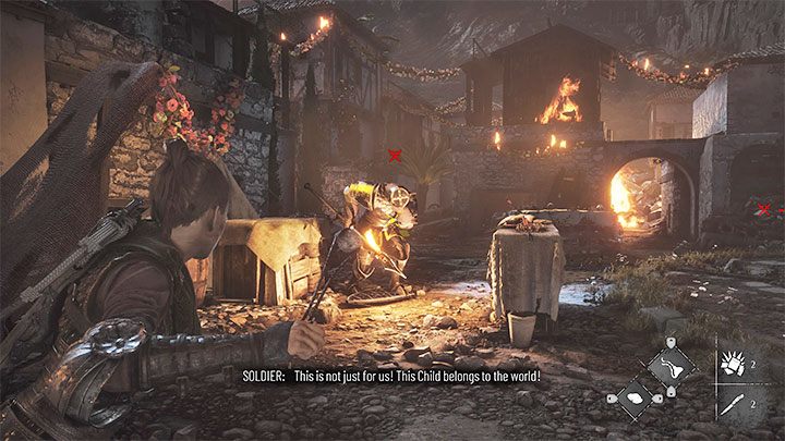 W walkach wezmą też udział wrogowie w ciężkich zbrojach - mogą oni mieć słabe punkty na przedniej lub tylnej części zbroi - Plague Tale Requiem: Dotarcie do portu (Reach the port) - solucja, opis przejścia - A Plague Tale Requiem - poradnik do gry