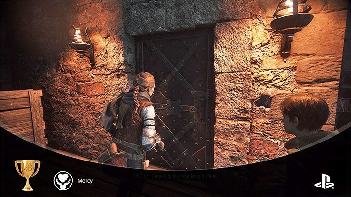 Przebiegnijcie szybko obok strażnika i pobiegnijcie w lewo - Plague Tale Requiem: Trofea / Osiągnięcia - lista wszystkich, poradnik trofeowy - A Plague Tale Requiem - poradnik do gry
